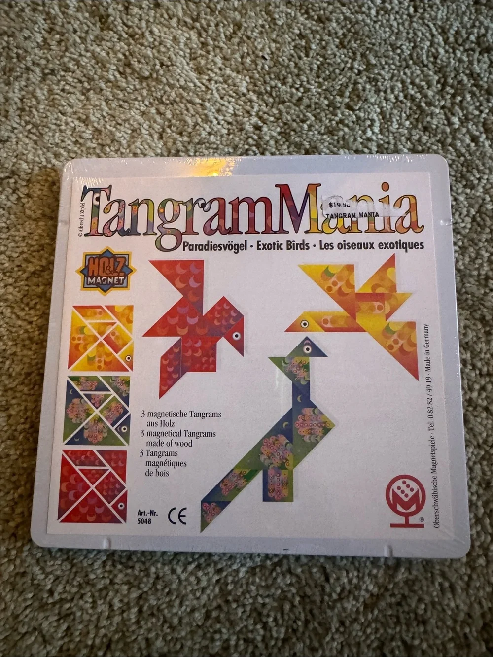 Vintage Tangram Mania Paradiesvogel Magnetic Wooden Puzzle SEALED Germany 5048